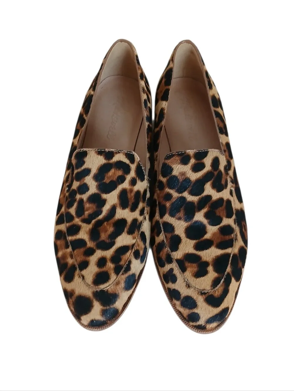 MADEWELL The Frances Pointed Toe Calf Hair Loafers Women's 7.5 Leopard Quiet Lux